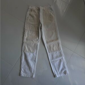 Madewell The Perfect Vintage Straight Jean White Beige Patch